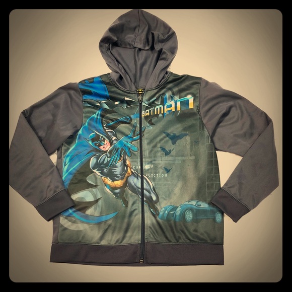 Batman Gray Lightweight Jacket size 7 - Picture 2 of 9